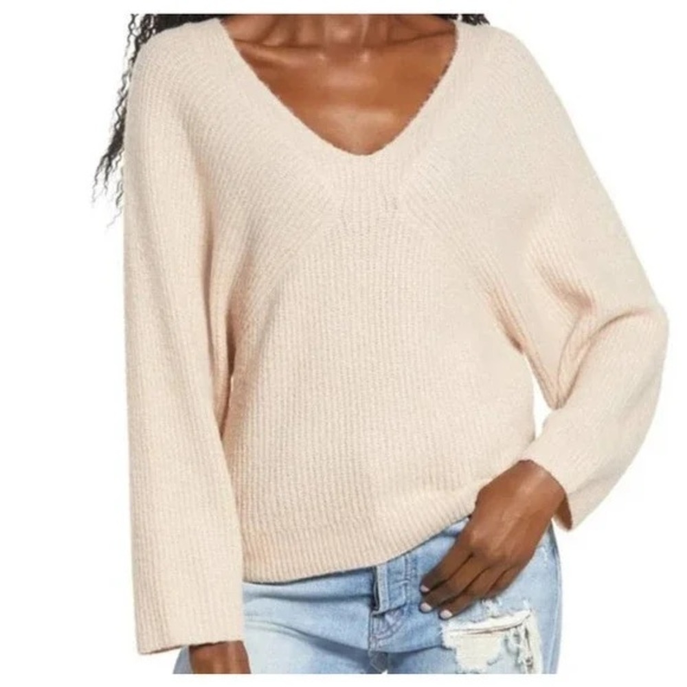 Leith V-neck pullover rib knit Dolman sleeve sweater - Size XS (US 2)